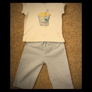 Bailey Boys seersucker lg pants w/appliqued shirt